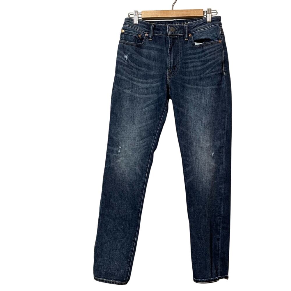 American Eagle Slim Straight Dark Wash Mens Jeans 29 X 32 Blue Denim Casual
